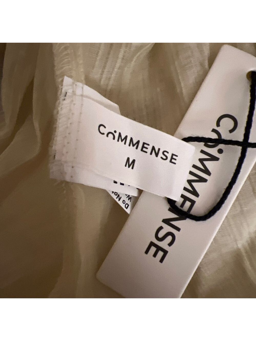 NWT Commense Light Yellow Semi-Sheer Strapless Ruched Maxi Dress M - Picture 3 of 3